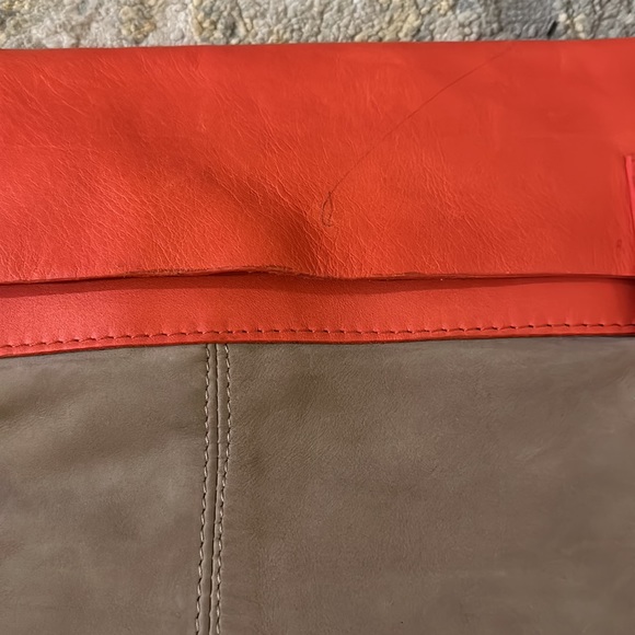 Zara Extra Large Suede and Leather Zippered Clutch - Picture 5 of 6